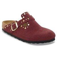 Birkenstock Boston Rivet Suede Leather Clog - Zinfandel