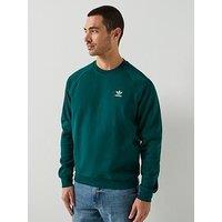Adidas Originals Men'S Trefoil Essentials Crew Sweat - Green