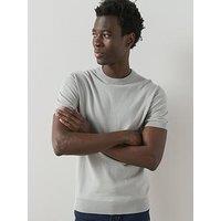 The Very Collection Cotton Rich Short Sleeve Knitted T-Shirt - Frost Marl