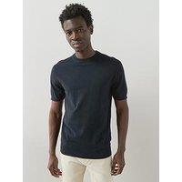 The Very Collection Cotton Rich Short Sleeve Knitted T-Shirt - Navy
