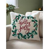Furn Holly Wreath 45X45 Polyester Cushion Multi