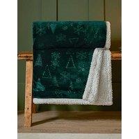 Furn Festive Time Sherpa 140X180 Throw Emerald