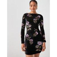 Elliatt Clio Long Sleeve Mini Dress - Black