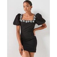 Elliatt Marina Sleeve Mini Dress - Black