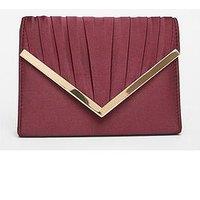 Quiz Dark Red Pleated Clutch Bag