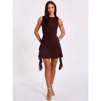 Quiz Brown Frill Mini Dress