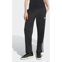Adidas Sportswear Womens Holiday 3-Stripes Fleece Open Hem Pants - Black