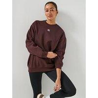 Adidas Originals Women'S Trefoil Essentials Crew Sweatshirt - Brown
