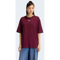Adidas Originals Women'S Trefoil Essentials Boyfriend T-Shirt - Dark Red
