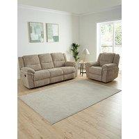 The Very Collection Albion 3 Seater + Fabric Manual Recliner Chair Set