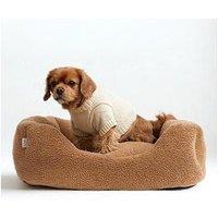 Michelle Keegan Teddy Boucle Pet Box Bed -Taupe - Medium