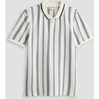 The Very Collection Boys Zip Up Stripe Polo - Multi