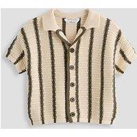 The Very Collection Boys Stripe Crochet Shirt