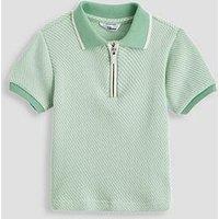 The Very Collection Boys Texture Detail Polo Shirt - Green