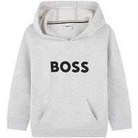 Boss Boys Logo Hoodie - Grey