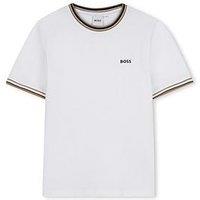 Boss Boys Short Sleeve Tipped T-Shirt - White