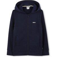 Boss Boys Zip Through Hoodie - Navy