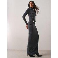 The Very Collection Maxi Column Skirt Co-Ord - Grey