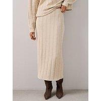 The Very Collection Cable Textured Midaxi Skirt Co-Ord - Cream