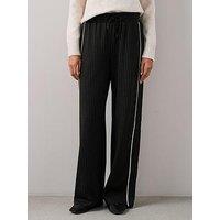 The Very Collection Side Stripe Mono Wide Leg Trousers - Black