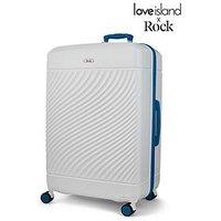Rock Luggage Love Island White/Blue Large Suitcase