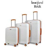 Rock Luggage Love Island White/Orange 3Pc Set Suitcase