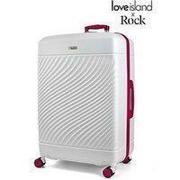 Rock Luggage Love Island White/Pink Large Suitcase