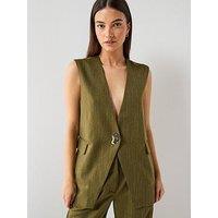 Vero Moda Tailored Longline Waistcoat - Green
