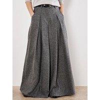 Apricot Invert Pleat Wide Tailored Trousers - Grey