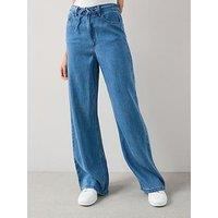 The Very Collection Lyocell Wide Leg Jeans - Mid Wash