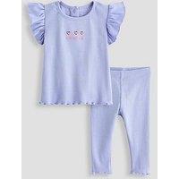 The Very Collection Girls Rib T-Shirt And Legging Set - Blue