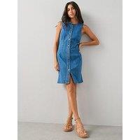 The Very Collection Denim Column Dress - Mid Wash