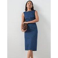 The Very Collection Denim Bodycon Midi Dress - Dark Wash