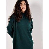 Apricot Thick Rib Cocoon Dress - Green