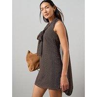 The Very Collection Pussybow Cape Sleeve Mini Dress - Print