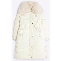 River Island Older Girls Longline Padded Jacket - Cream