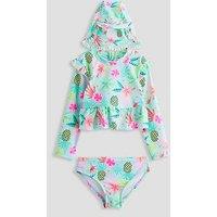 The Very Collection Girls Tropical 2 Piece Frill Sunsafe