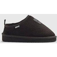 River Island Older Boys Faux Suede Slippers - Black