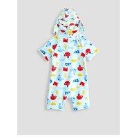 The Very Collection Baby Boy Sun Safe Sea Life Swim Set With Hat - Blue