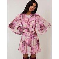 Nobodys Child Reese Watercolour Floral Mini Dress - Pink