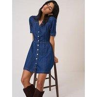 Nobodys Child Denim Seamed Fit And Flare Mini Dress - Blue