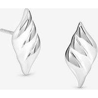 Simply Silver Sterling Silver 925 Polished Triple Wave Stud Earrings