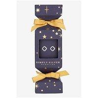 Simply Silver Sterling Silver 925 Cubic Zirconia Open Clover Earrings - Gift Cracker