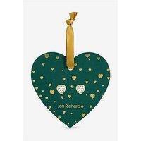 Jon Richard Gold Plated Cubic Zirconia 18K Crystal Heart Studs - Hanging Heart