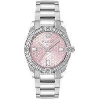 Philipp Plein Icon Chain Stainless Steel Case, Pink Dial Crystal Watch