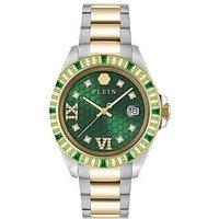 Philipp Plein Lady Empire 39Mm Two Tone Ipyg Crystal, Green Dial Watch