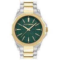 Philipp Plein Plein Sport Onyx 42Mm Bico Case, Green Dial Two Tone Bracelet