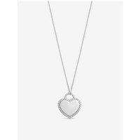 Simply Silver Sterling Silver 925 Polished Beaded Heart Pendant