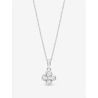 Simply Silver Sterling Silver 925 Cubic Zirconia Clover Pendant - Gift Pouch