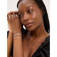 Simply Silver Sterling Silver 925 Polished Fine Figaro Heart Bracelet
